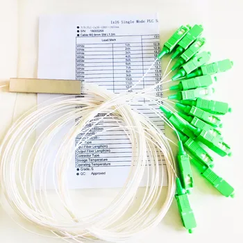 

10PCS Single mode SC APC Fiber Optical FTTH 0.9mm mini plc splitter 1x16