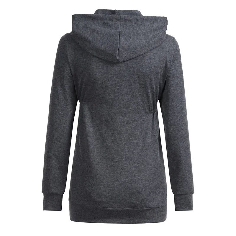 Maternity Women Hooded Jacket Women's Warm Clothes Long-sleeved Sweater Solid Color Pregnant Women Shirt Pregnant Coats