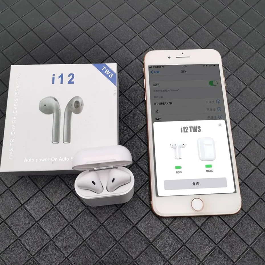 i12 tws Pop up Bluetooth 5.0 Wireless Earphones Touch control Earbuds For iPhone All Smart Phone PK i10 i9s i14 not W1 Chip (1)