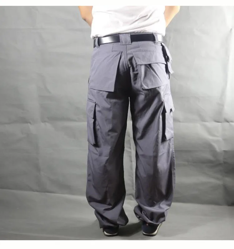 Рабочие мужские брюки с несколькими карманами, рабочие брюки-карго большого размера, свободные стильные мужские рабочие брюки, износостойкие сварочные ремонтники