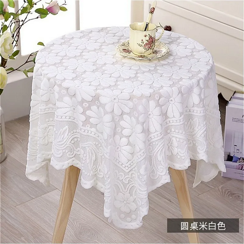 Square Hollow Lace Tablecloth TV Set Refrigerator Square Towel Coffee Table Cover Cloth Christmas Wedding Decoration Tapete