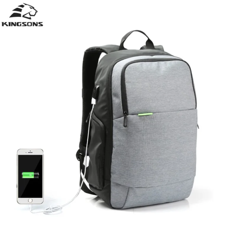 

Kingsons Brand 15.6 inch External USB Charge Laptop Backpack Bag Anti theft Notebook Computer Bag Men Male School Backpack