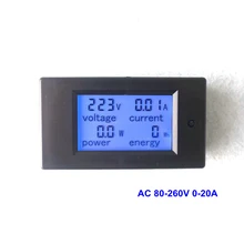 

New 4 in 1 AC 80-260V/20A Voltage Current Power Energy Meter Gauge Voltmeter Ammeter with Blue Backlight
