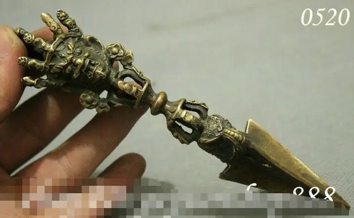 Tibet Buddhism Mahakala Hayagriva Buddha Statue Phurba Dagger Holder FaQi | Дом и сад