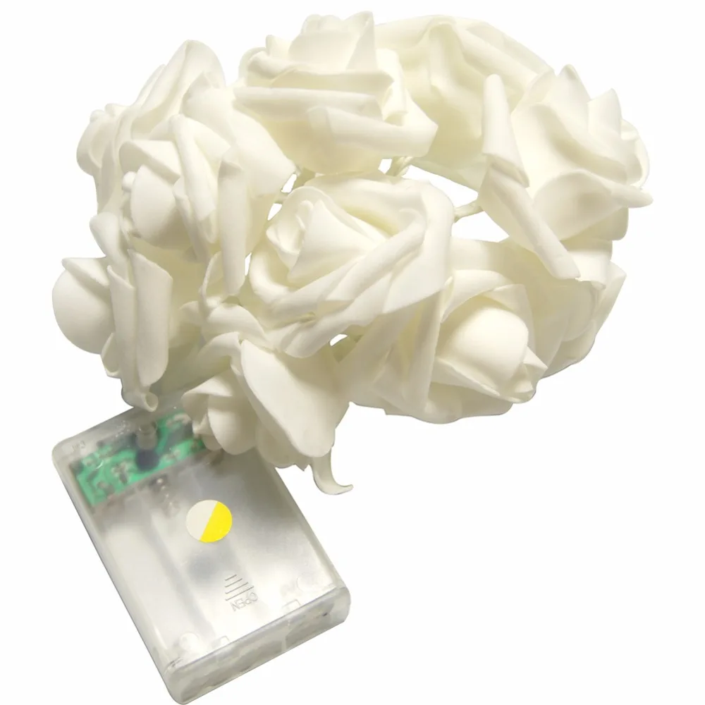 20leds Operated Rose Flower String Lights Wedding decoration Garden Christmas Outdoor Warm white Free shipping 10 rolls (6)