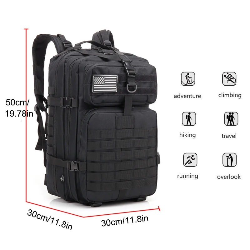 Bolsa de Ombro Molle para Escalada ao ar Atualizar Multifuncional Tático Mochila Bolsa Militar Estilingue Livre Caminhadas Acampamento 3 p 2 Atualizar 3 p multifuncional tático mochila saco
