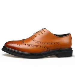 Мужская обувь новая мужская обувь с перфорацией типа «броги» дышащие кожаные вечерние туфли деловые модельные туфли свадебные