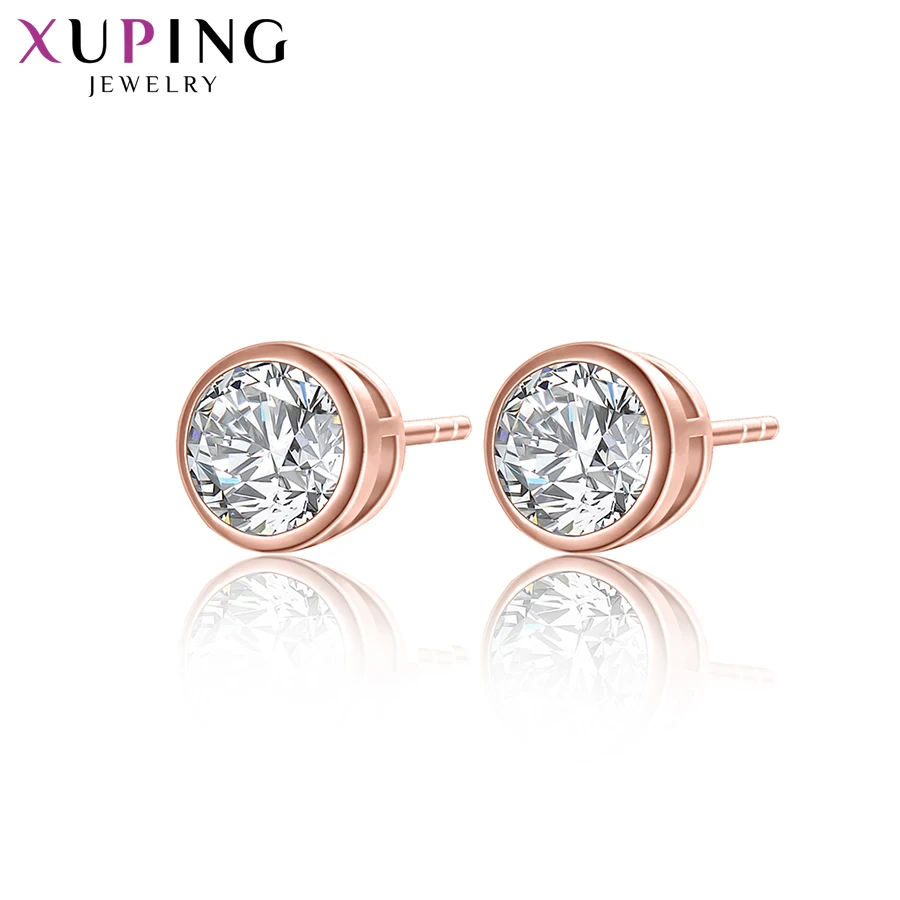 Xuping Elegant Earrings New Design Gold Color Plated Synthetic Cubic Zirconia Jewelry Wedding Stud Earrings Y8-2012