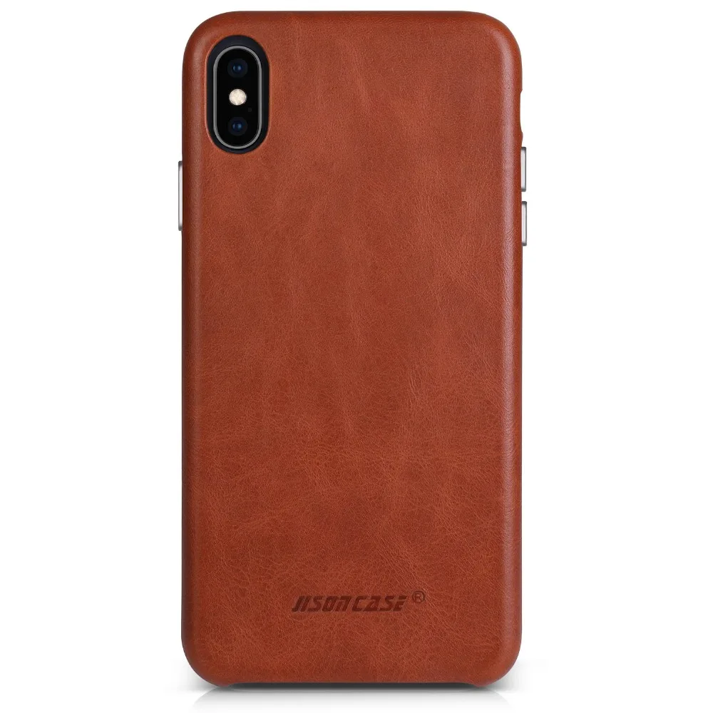 Jisoncase Чехол для телефона из натуральной кожи для iPhone XS MAX Роскошный деловой стиль тонкая задняя крышка для iPhone XS MAX для 6,5"