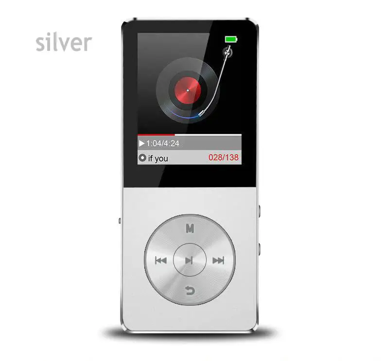 HiFi металлический ультратонкий MP3 MP4 музыкальный плеер встроенный динамик 16 Гб 1,8 дюймов экран может поддерживать sd-карту 128 ГБ с видео