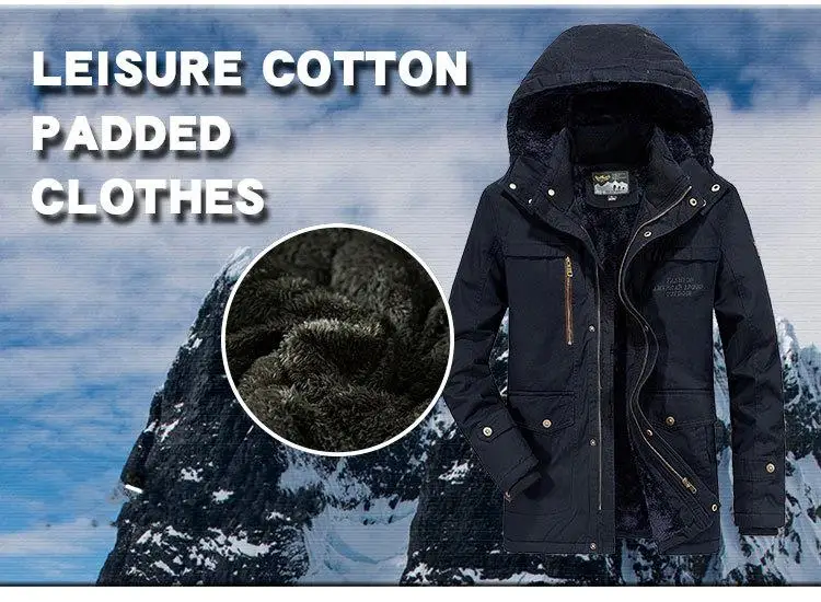 Зимняя мужская куртка с капюшоном теплая толстая-30 градусов Мужская парка размера плюс свободный AFS JEEP стиль бренд военный карго Повседневный длинный