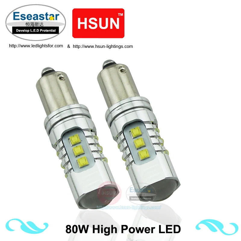 

Eseastar 2pcs car led BA9S-BAX9S-BAY9S-HIGH-POWER-LED canbus led XBD 80W H6W T4W H21W Parking Light Back Up, Backup Reversing