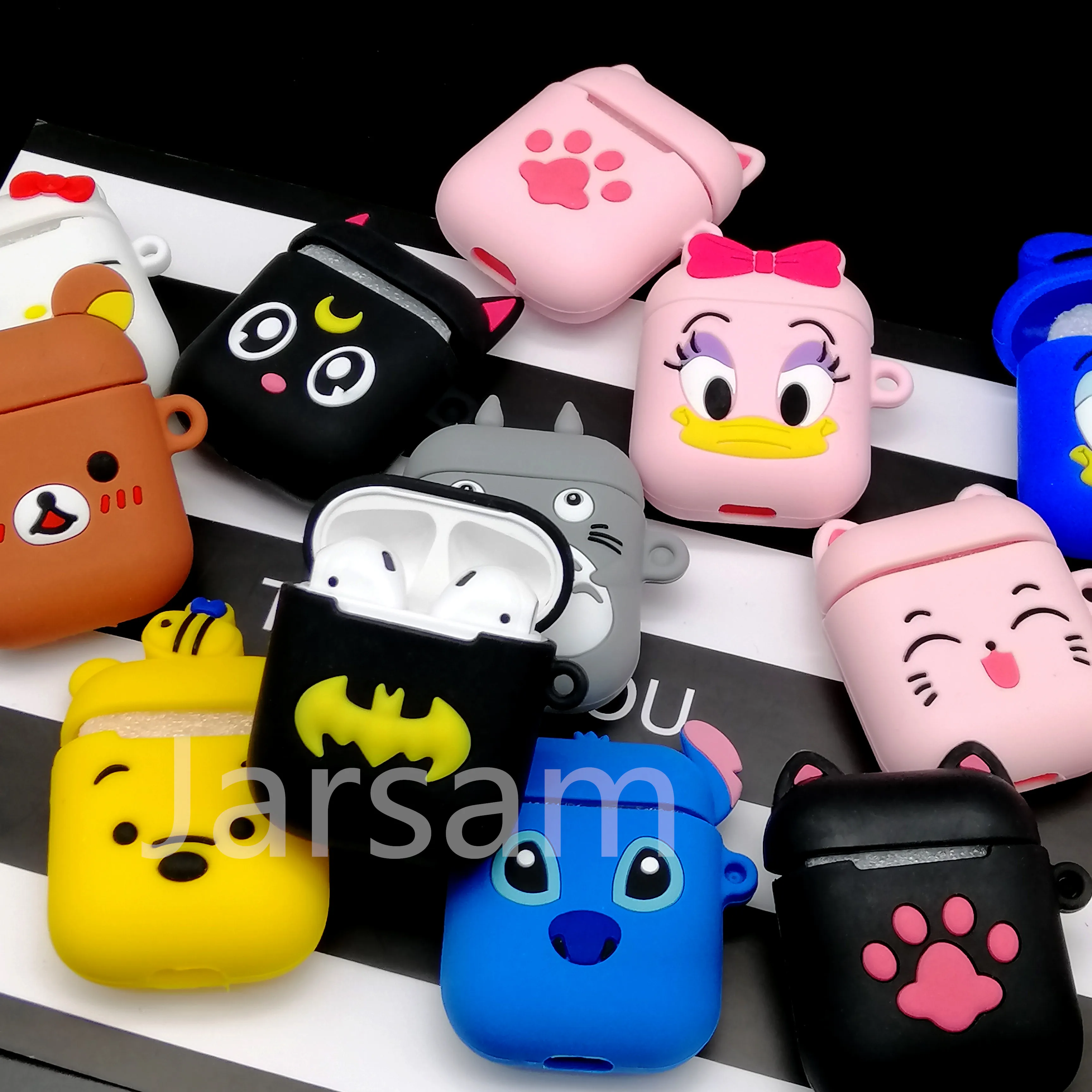 

Cute Cartoon Bluetooth Wireless Earphone Case For Apple AirPods 2 Silicone Charging Headphones Case for Airpods Protective Cover