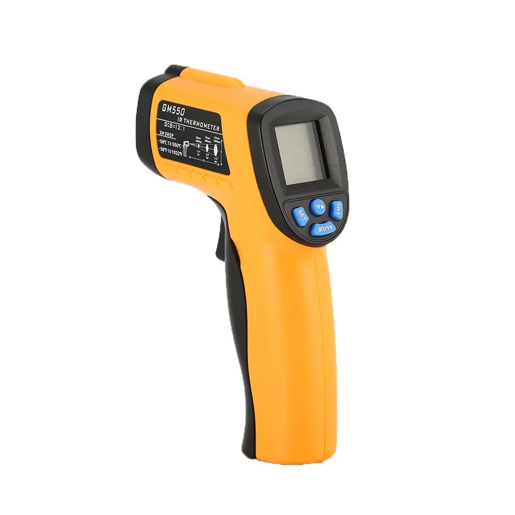 

GM550 Digital LCD Handheld Infrared Thermometer Temperature Meter Tester Red Laser Portable Non Contact Pyrometer Gun