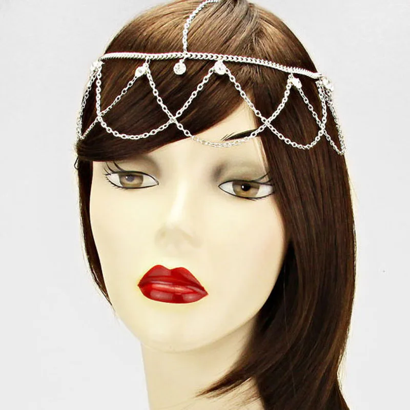 Bride Hair Decoration Women tassel Rhinestone Crystal Headbands Fashion