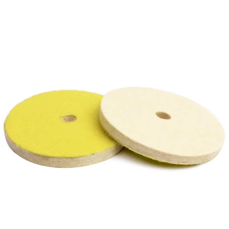 

2x Wool Felt Polishing Pads Buffing Wheels 5 Inch Hook & Loop For Car Marble