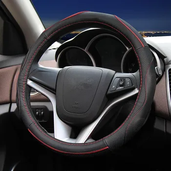 

Car Hand-knitted handle Real Leather steering wheel cover car Accessories for Chevrolet cruze trax mrlibu XL cavalier equinox