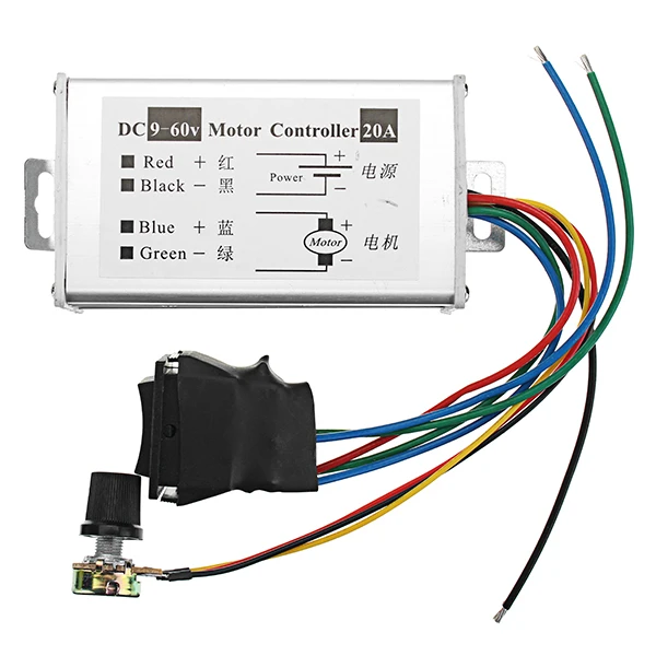 

DC 9-60V 20A 1200W High Power Motor Speed Regulator Controller Pulse Width PWM Control Driver Board