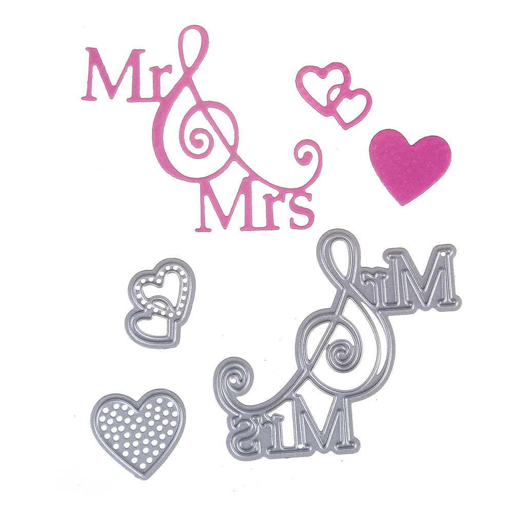 DIY Скрапбукинг Mr &amp Mrs Love Свадебные металлические режущие штампы для рукоделия