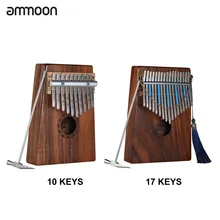 Ammoon 10 Tuşları/17 Tuşları Kalimba Mbira Sanza Başparmak Piyano Hawaiian Koa katı ahşap Taşıma Çantası ile Ölçekli Etiket Tuning çekiç