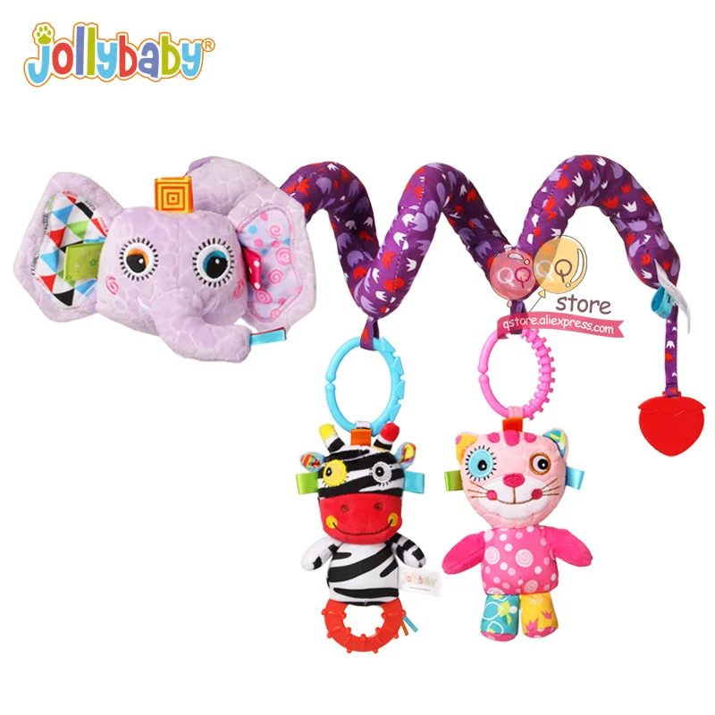 Новинка Jollybaby, мягкие плюшевые спиральные детские игры, коляска, автомобиль, орнамент для сиденья, детская кроватка, подвесные декоративные игрушки для детей, игровой коврик, аксессуары - Цвет: Elephant