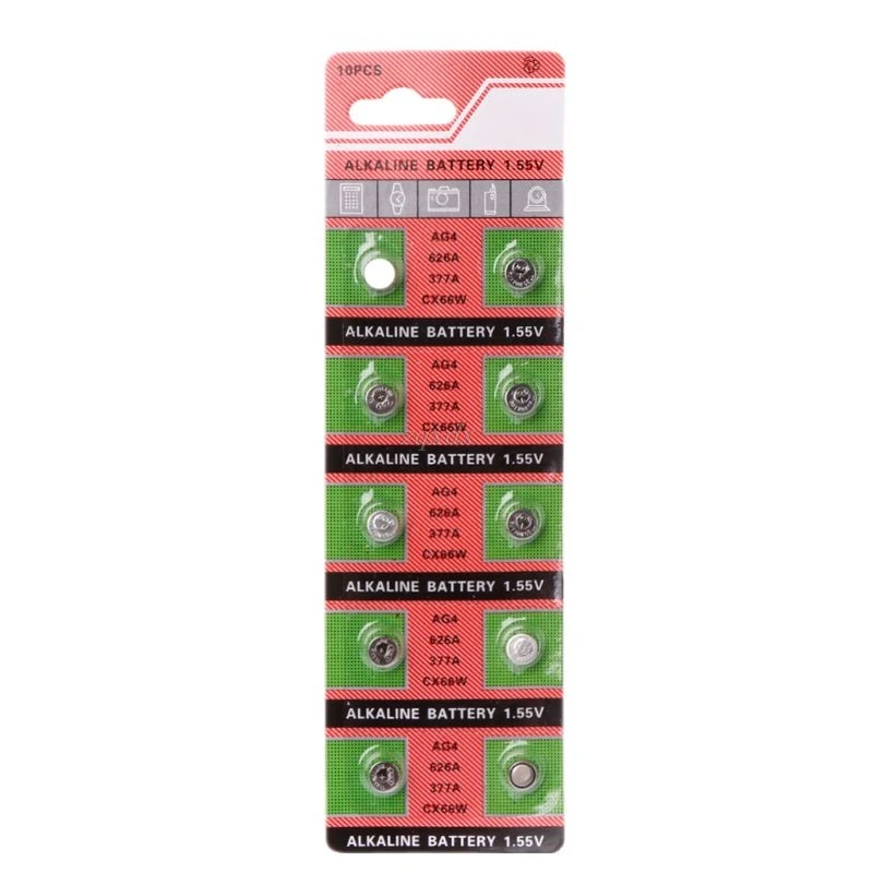 10 шт. батарея монетного типа для часов AG4 377A 377 LR626 SR626SW SR66 LR66 кнопочная ячейка