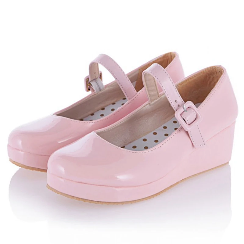 Mary Janes Pumps Cute High Heels 2016 Wedges Candy Colors Platform