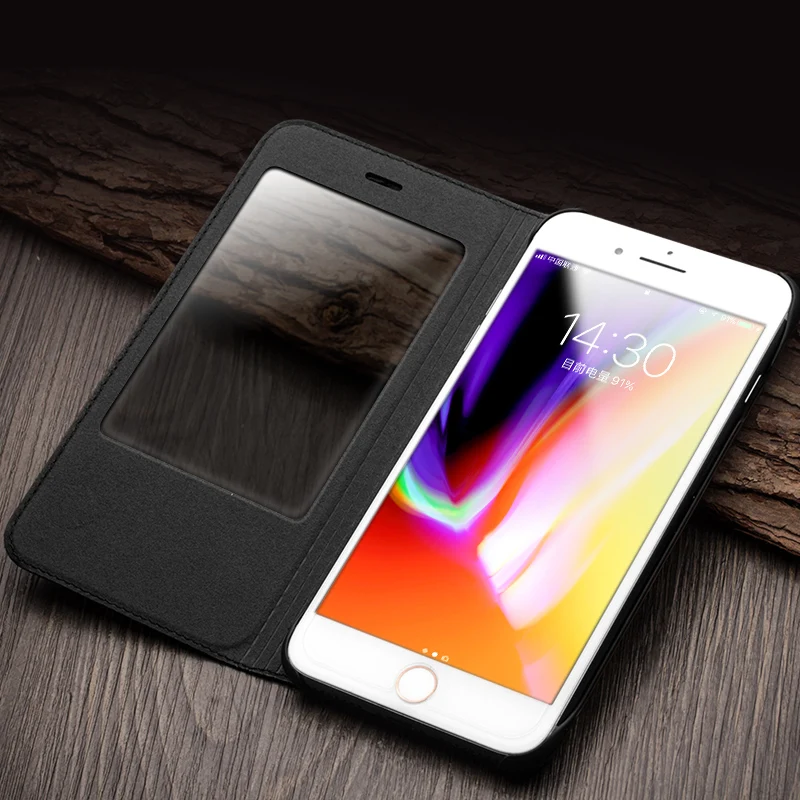 Чехол QIALINO 2018 для iPhoneX 8 Модный чехол из натуральной кожи с узором iPhone X откидной
