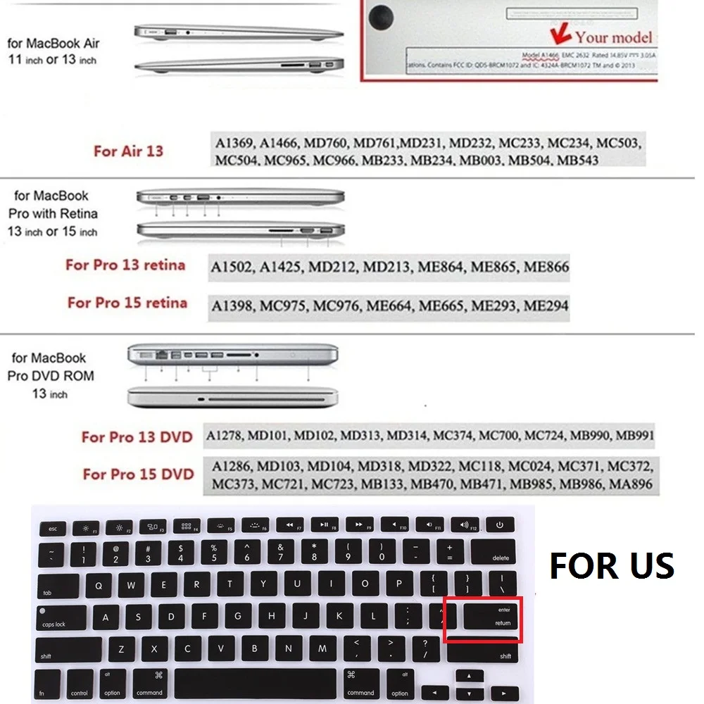 Чехол для клавиатуры с радужным рисунком США защитный чехол MacBook Air 13 дюймов Pro Retina