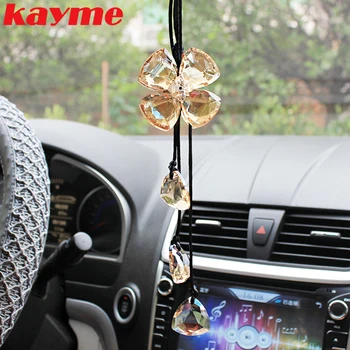

Kayme car hanging accessories mirror pendant crystal car ornaments rear view charms accessories auto interior decoration 2018