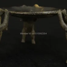 Китайский Сбор Бронзовый Ручной Резьбой Статуя Кошки Масляной Лампы, Свечи Stick