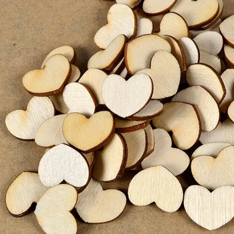 Полезная деревянная мини-картина с сердечками из дерева 100 шт., деревянные Свадебные Кольца для скрапбукинга