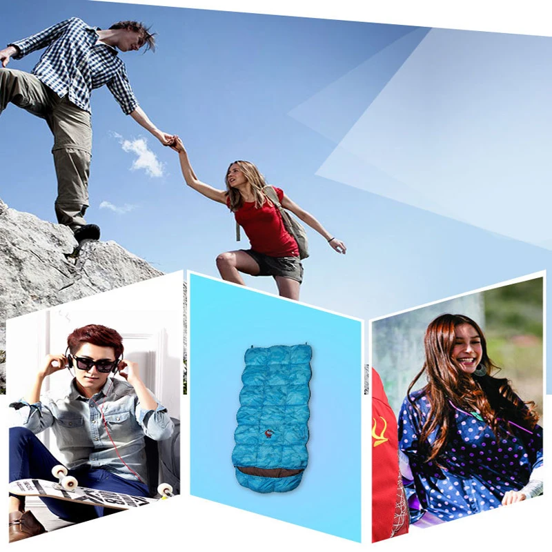 

Outdoor camping Adult sleeping bag waterproof, warm, down, portable sleeping bag with small pocket 800 grams 215CM*85CM