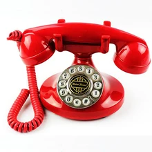Mini teléfono antiguo ABS europeo Estilo vintage americano teléfono de oficina en casa Rojo Negro verde amarillo teléfono fijo antika