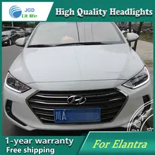 Высокое качество, автомобильный Стайлинг, чехол на голову для hyundai Elantra, светодиодный головной светильник, DRL, дневной ходовой светильник, биксеноновый HID