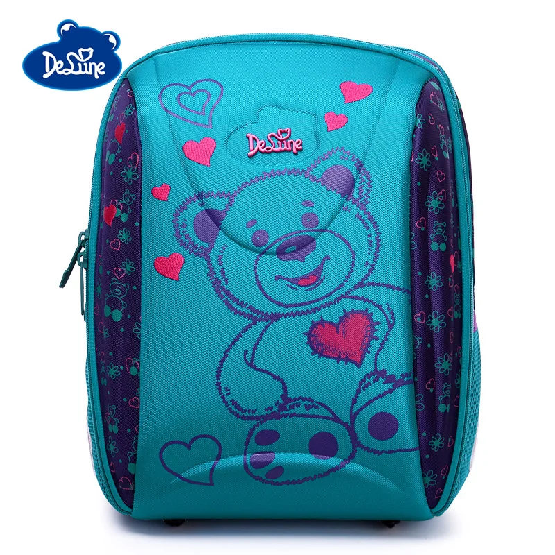 

Delune 2019 Bear Pattern School Bags For Girls Boys Cartoon Backpacks Children Orthopedic Backpack New Mochila Infantil Grade 3