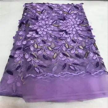 

African Sequins 3D Lace Fabric For Party Dress Good Looking Fashion French Net Lace Fabric With 3D Beads For Sewing Material 30