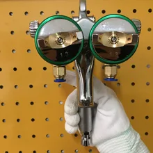 SAT1189 распылитель с двойной головкой высокого давления, нано-покрытие, краска, хром, серебро, зеркало, хром, краскопульт, воздушный, автомобильная краска, ing спрей