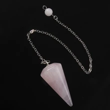 100-уникальный покрытый серебром натуральный розовый кварцевый кристалл шестиугольная Пирамида рейки маятниковая подвеска амулет для чакр ювелирные изделия