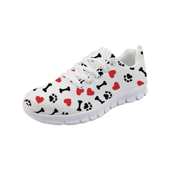 

ThiKin Female Sneakers Casual Womens Shoes Dog Paw Hearts Comfortable Mesh Flats Women's Shoes Zapatillas Mujer