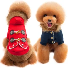 

FENG PEI New 2018 Pet Clothes Winter Thick Dogs Coat Red Blue Color Warm Dogs Jacket Winter Padded With Hooded For Small Dog