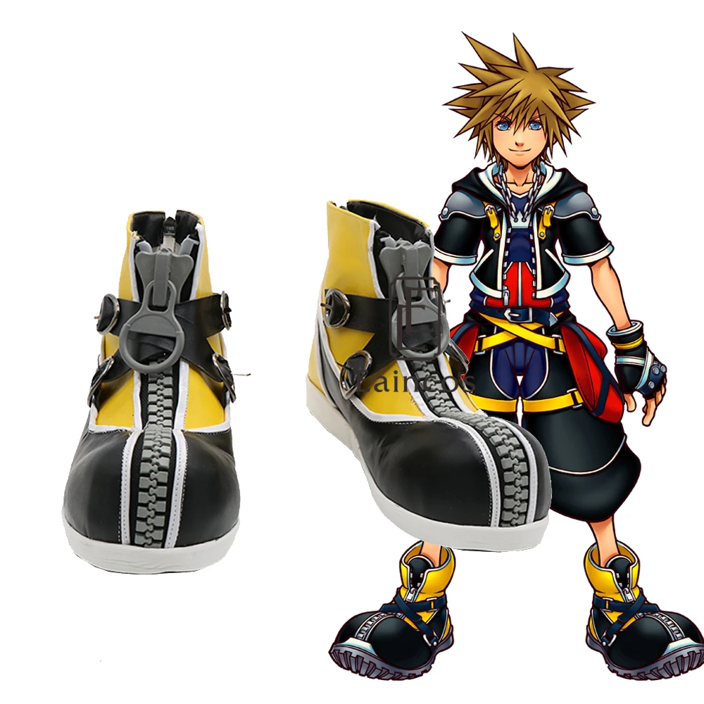 Kingdom Hearts 2 Sora Cosplay Shoes Halloween Party Fancy Boots Custom
