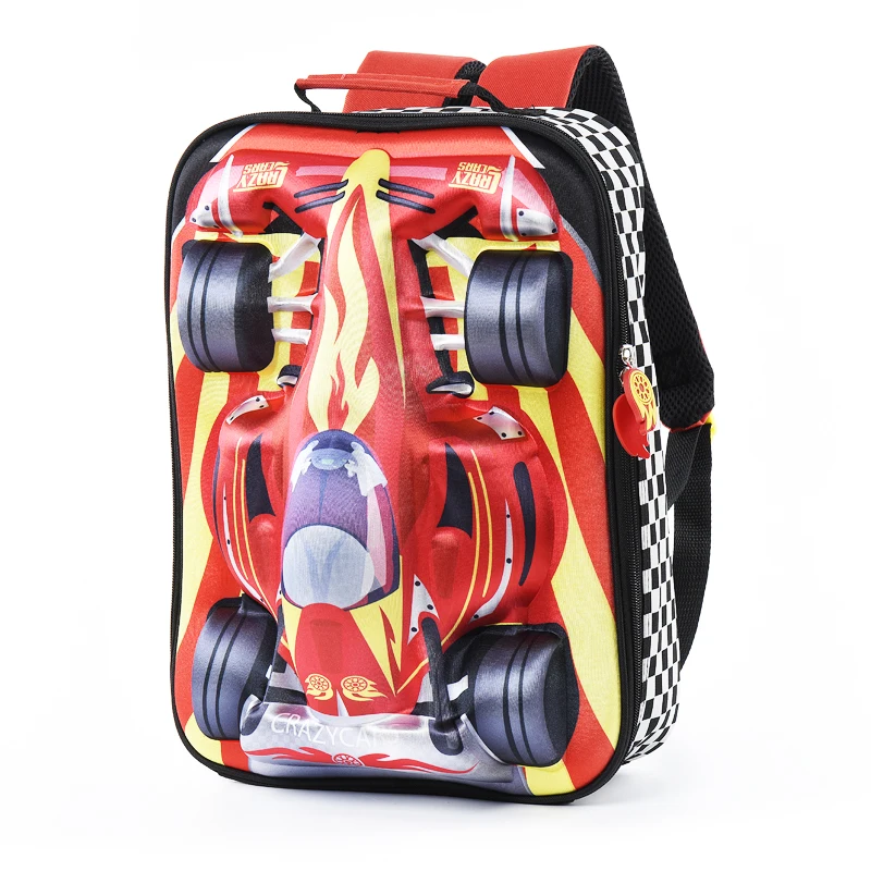 Мультяшный 3D Детский Школьный рюкзак, крутые Золотые сумки с машинками для мальчиков, школьный рюкзак для подростков, студенческий школьный рюкзак - Цвет: 14inch backpack
