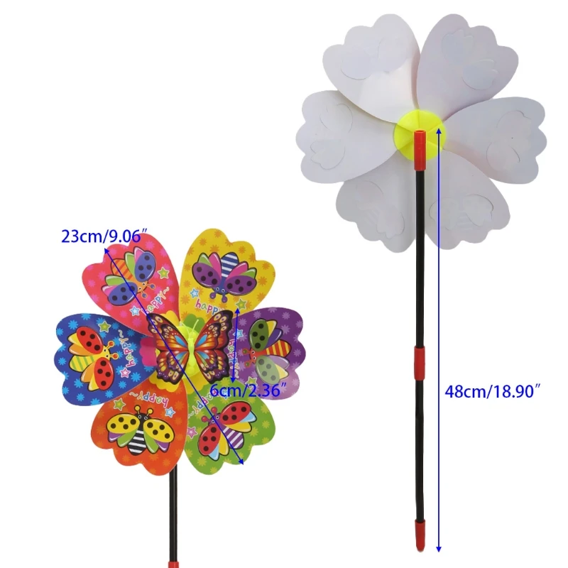 HBB 3D Бабочка Насекомое мельница ветер Спиннер для дома, сада, двора декоративные детские игрушки