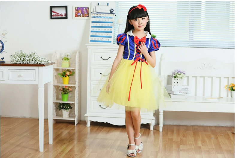 

2016 Kids Wedding Dresses for Girls Snow White Girl Dress Summer Baby Girl Party Cosplay Dresses Princess Girls Clothes