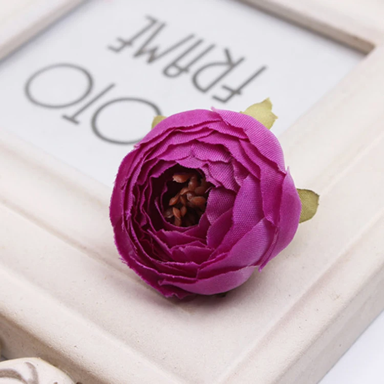 10pcs/lot 5cm Mini Rose Peony Head Silk Artificial Flower For Wedding Home Decoration DIY Wreath Scrapbook Gift Box Craft Flower