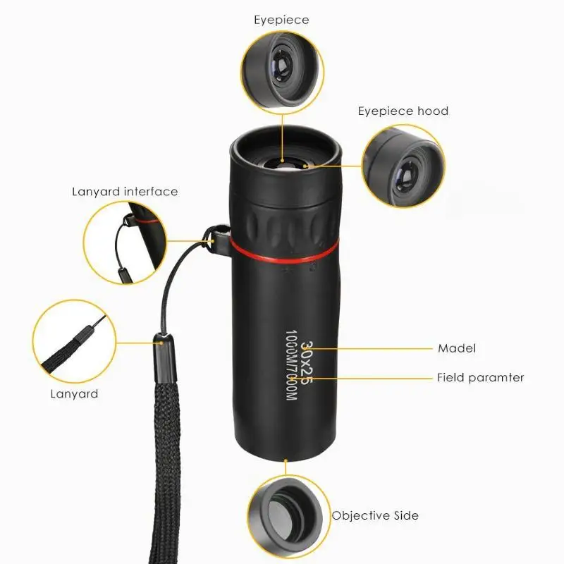 Открытый Монокуляр Телескоп Мини военный портативный зум 7~ 10X прицел 30x25 для путешествий охота ночное видение водонепроницаемый