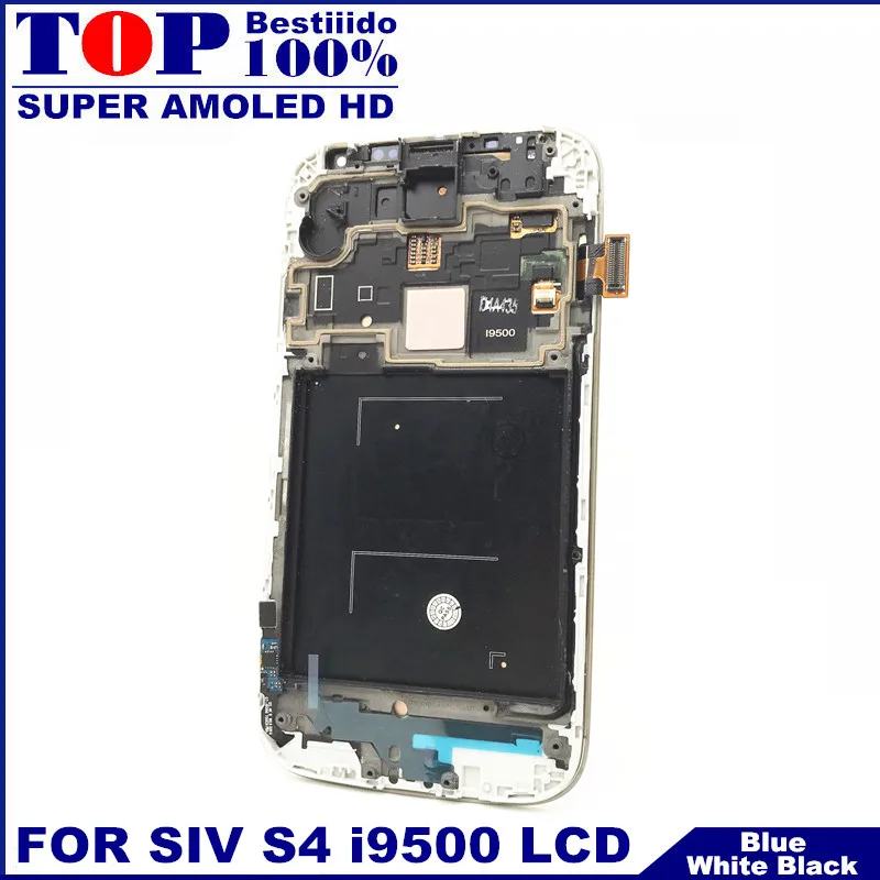 

Full Digitizer with Frame LCDS For Samsung Galaxy SIV S4 i9500 Phone AMOLED LCD Display Touch Screen Sensor Replacement Glass