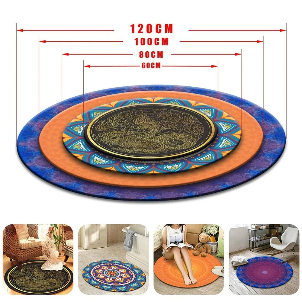 Color Goldfish Koi Round Floor Area Rugs Home Living Room Decor Mat Bedroom Carpets Chair Mat Children's Room Crawling Carpets