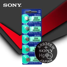 5 шт. sony 394 SR936SW 936A LR45 L936 AG9 1,55 в оксид серебра кнопка ячейка монета батарея Сделано в Японии